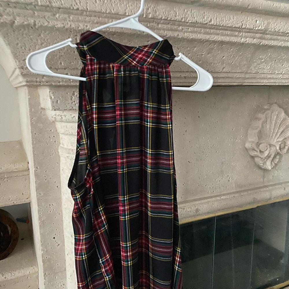 J. Crew Plaid Tie Back tank size 10